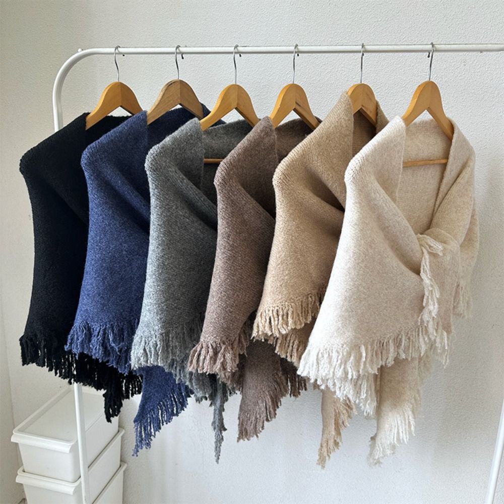 Shawl Wrap Winter - Hochwertiger Winter-Dreiecksschal, gestrickt, verdickter Schal, vielseitiger,