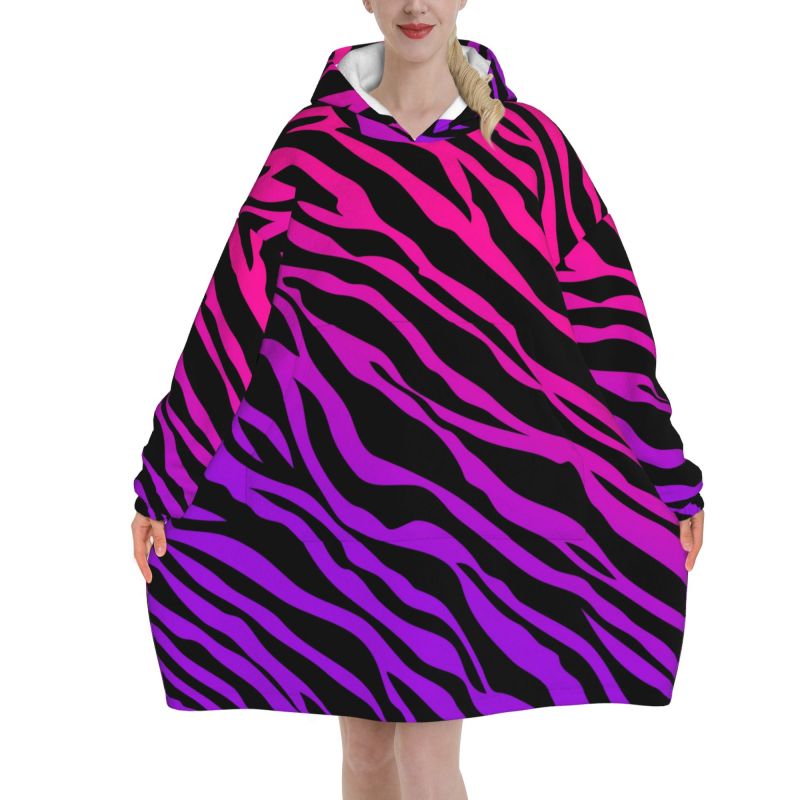 Zebra-Streifen-Druck, tragbare – Sherpa Hoodie Fleece Bewertung und Preis